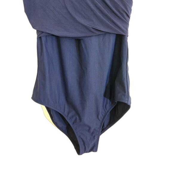 Heidi Klein Body Wrap Navy One Piece Swimsuit Size M - Picture 9 of 14